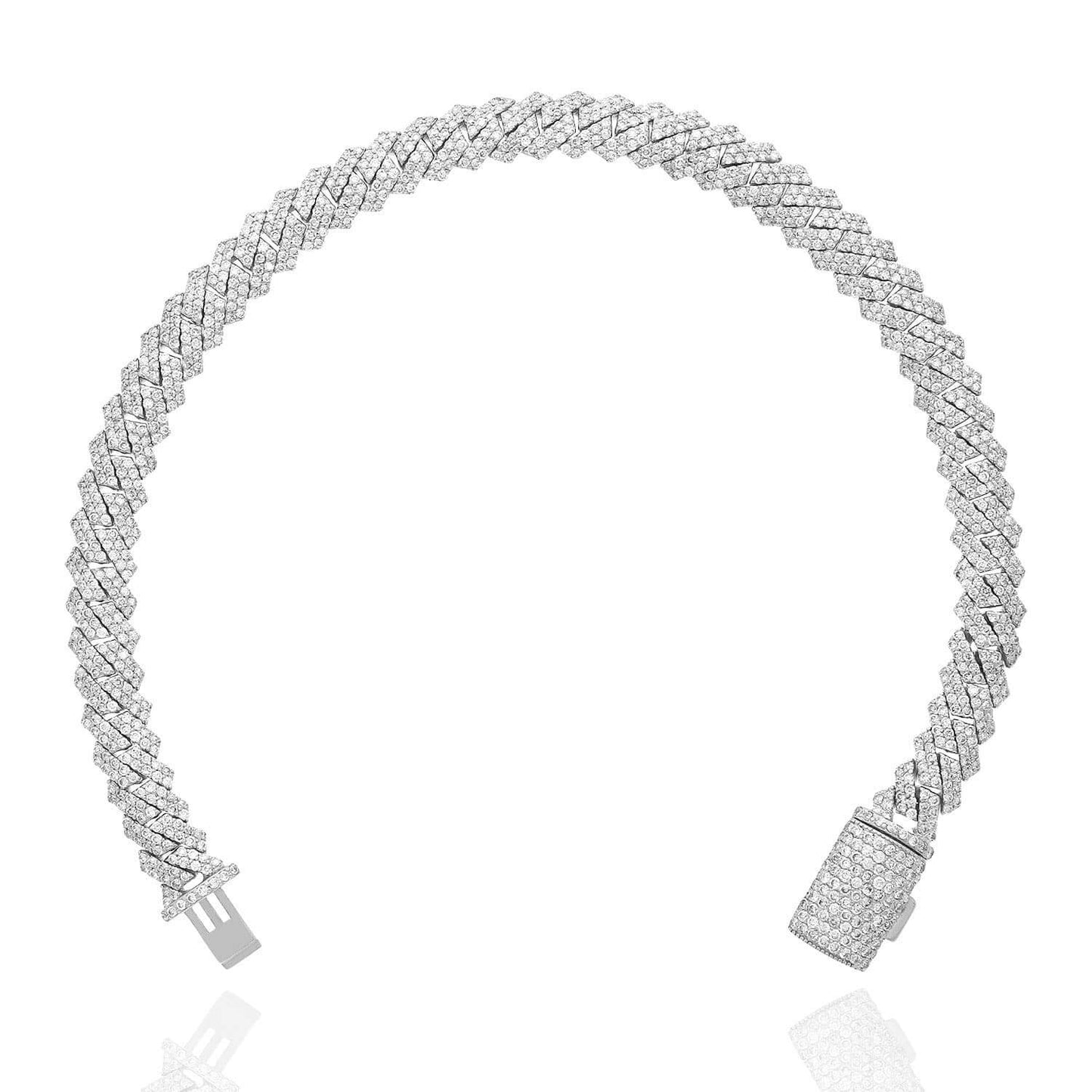 4.65CTW Natural Diamond Pave 14K Rose Gold Yellow White Edge Miami Bracelet 7.5"