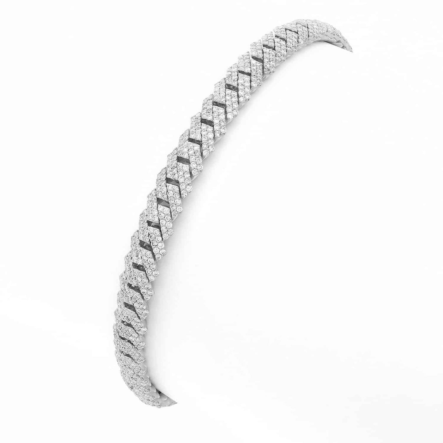 4.65CTW Natural Diamond Pave 14K Rose Gold Yellow White Edge Miami Bracelet 7.5"