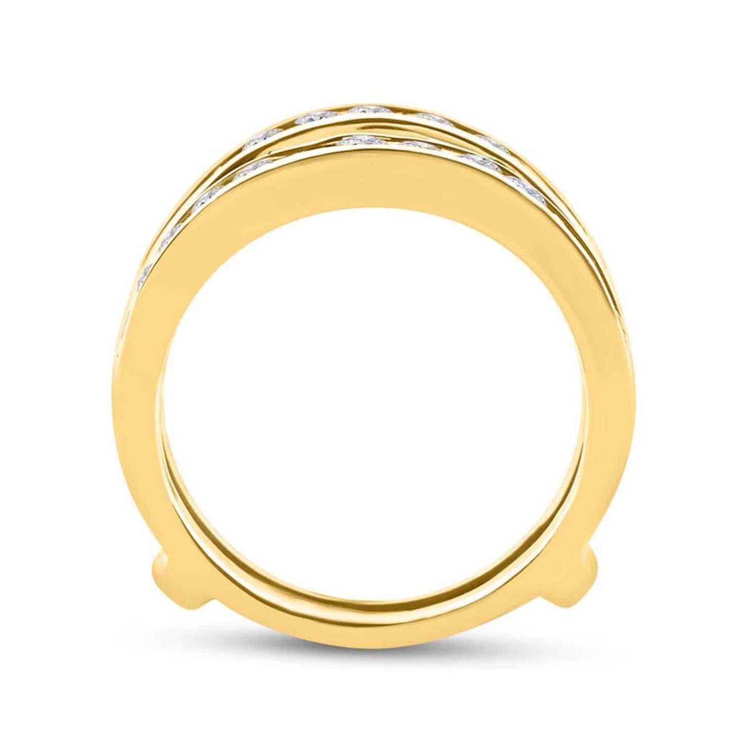 1CTW Real Diamond 14K Gold Yellow Channel Wrap Ring Enhancer