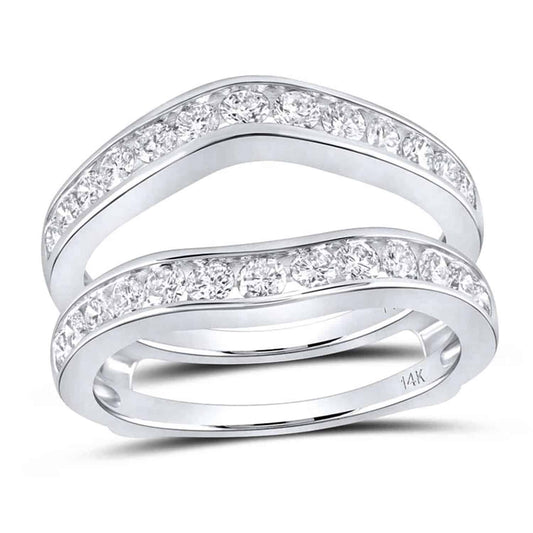 1CTW Natural Diamond 14K Gold White Channel Wrap Ring Enhancer