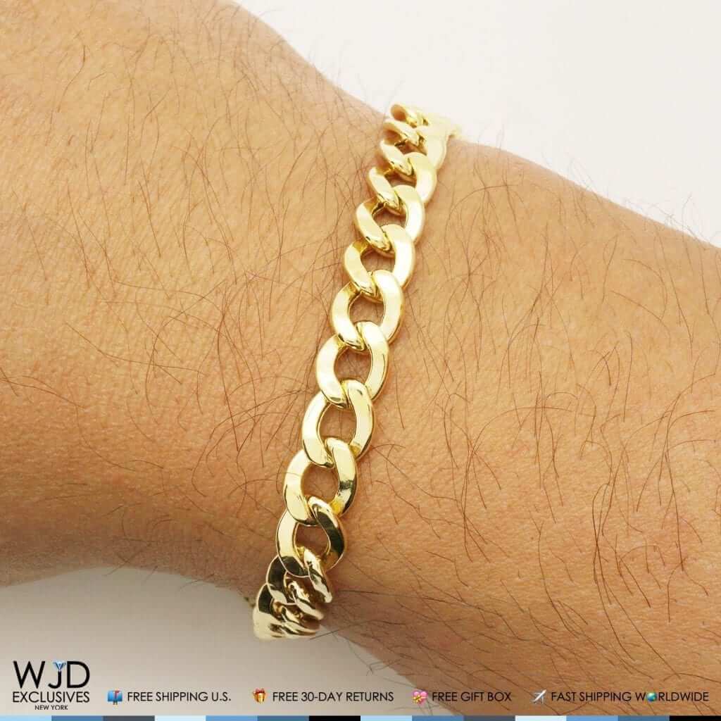 10K Yellow Gold 7.8mm Cuban Curb Bracelet (Hollow) 8.5"