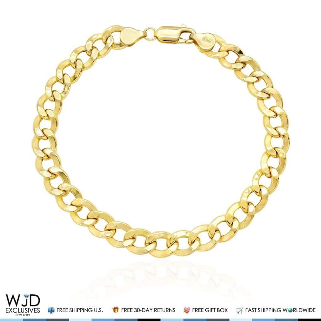10K Gold Yellow 7.8mm Cuban Curb Bracelet 8.5"