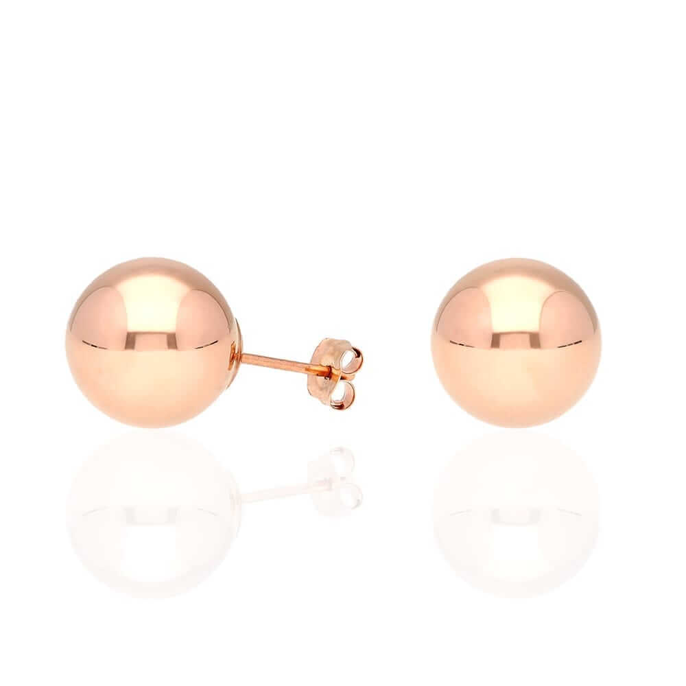 14k Rose Gold Ball Push Back Stud Earrings 3mm-10mm