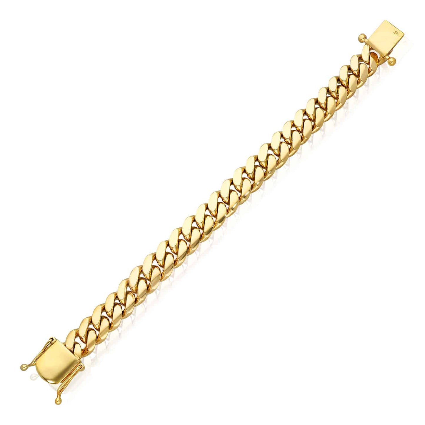 Solid 14K Gold Yellow 14mm Miami Cuban Bracelet 8.5"