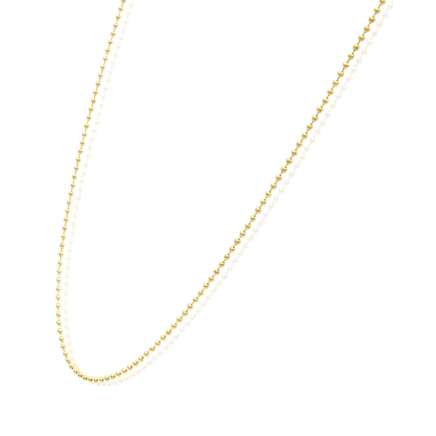 10K Real Gold 1mm Ball Beaded Chain Necklace 16"-20"
