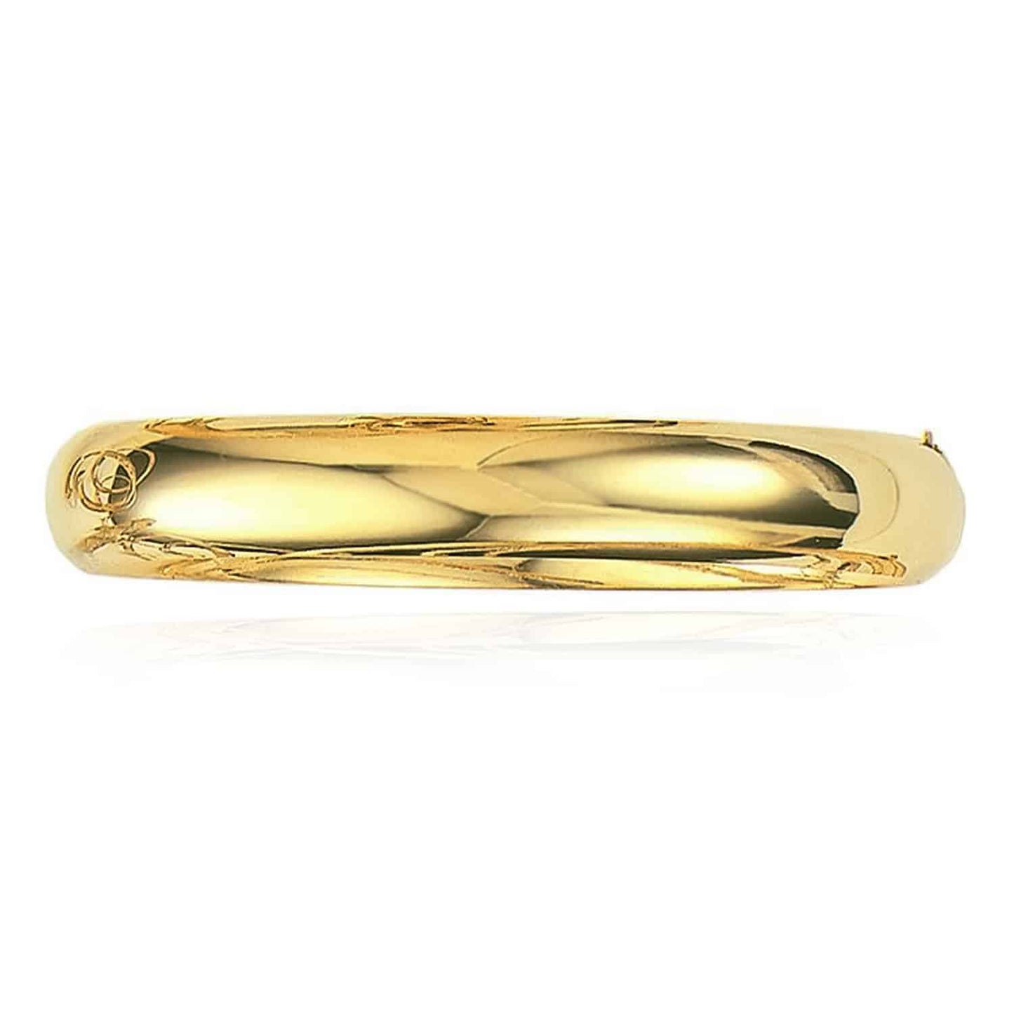 14K Yellow Gold 10mm Bangle Bracelet 7"-8"