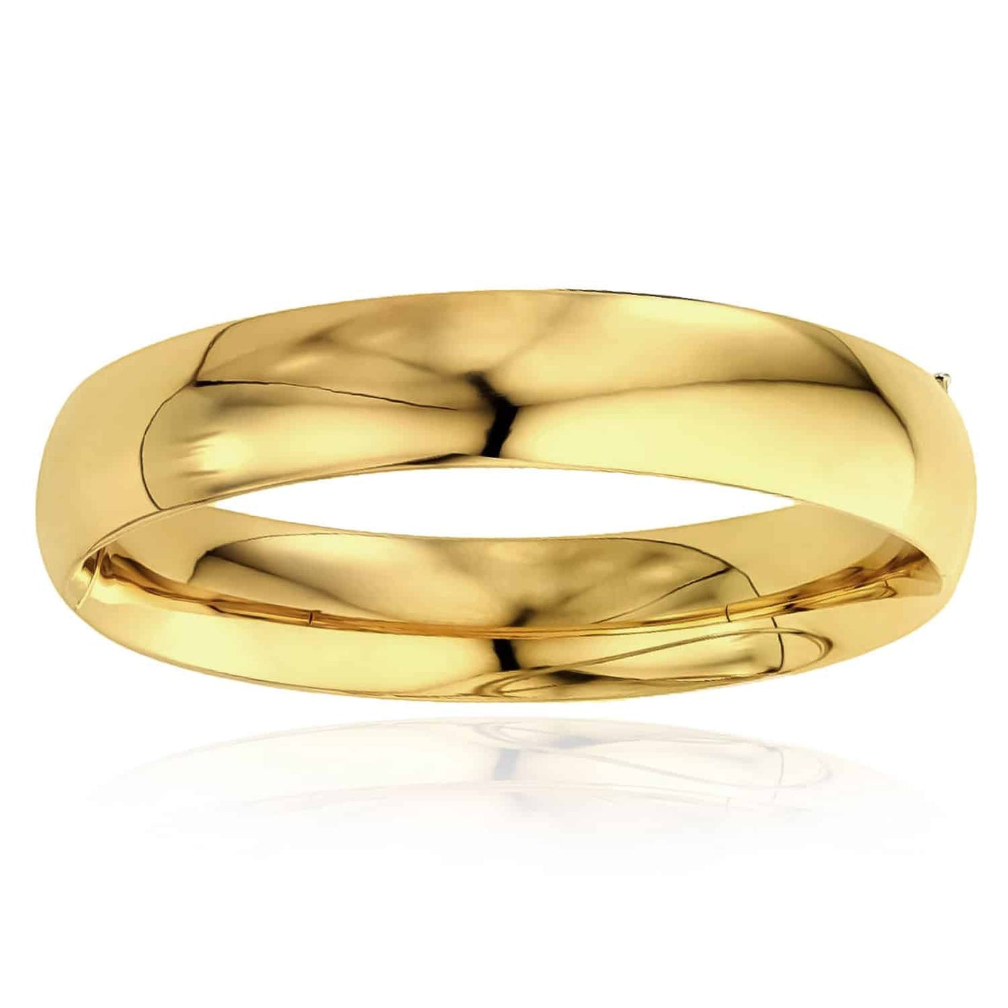 14K Yellow Gold 13.5mm Bangle Bracelet 7"-8"