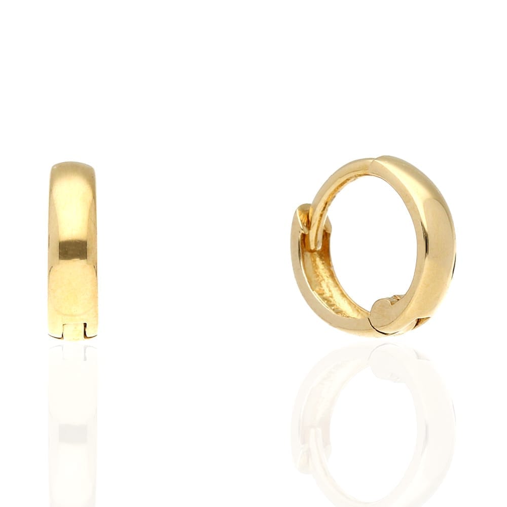14k Gold Hoop Earrings 12mm Yellow Gold, Rose Gold & White Gold