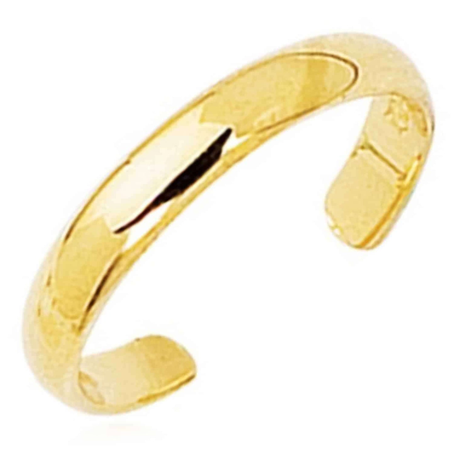 14K Gold Yellow Polished Band Adjustable Toe Ring