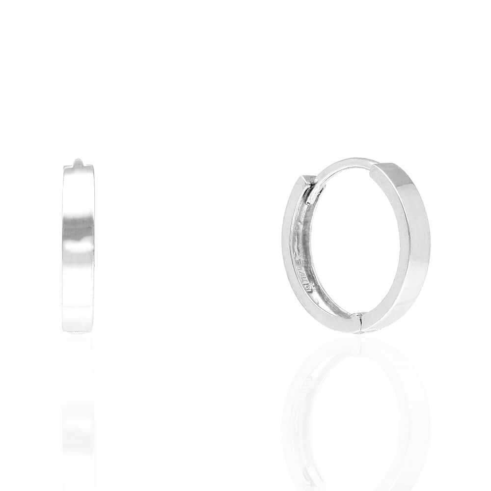 14k Gold Plain Squared Hoop Earrings 12mm Yellow Gold, Rose Gold & White Gold