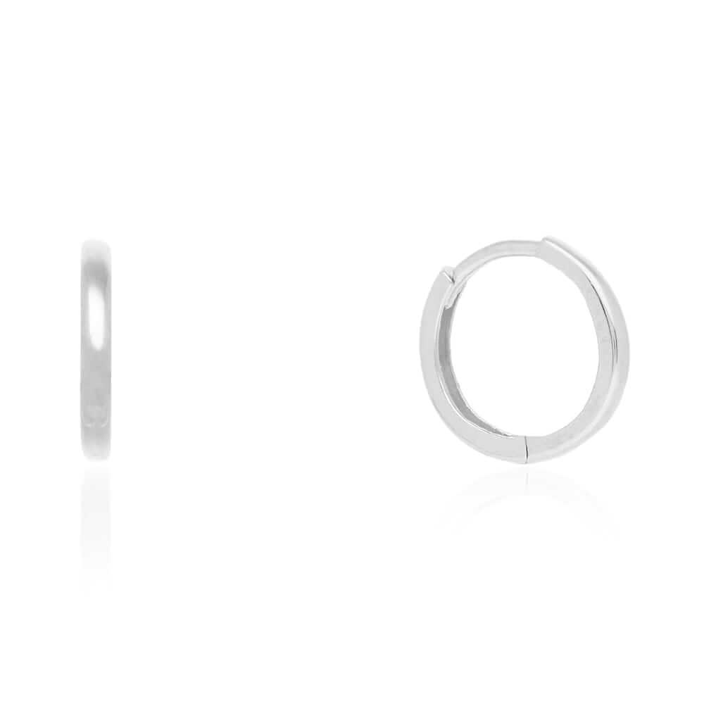 14k Gold Hoop Earrings 10mm Hinged Snapback Yellow Gold, Rose Gold & White Gold