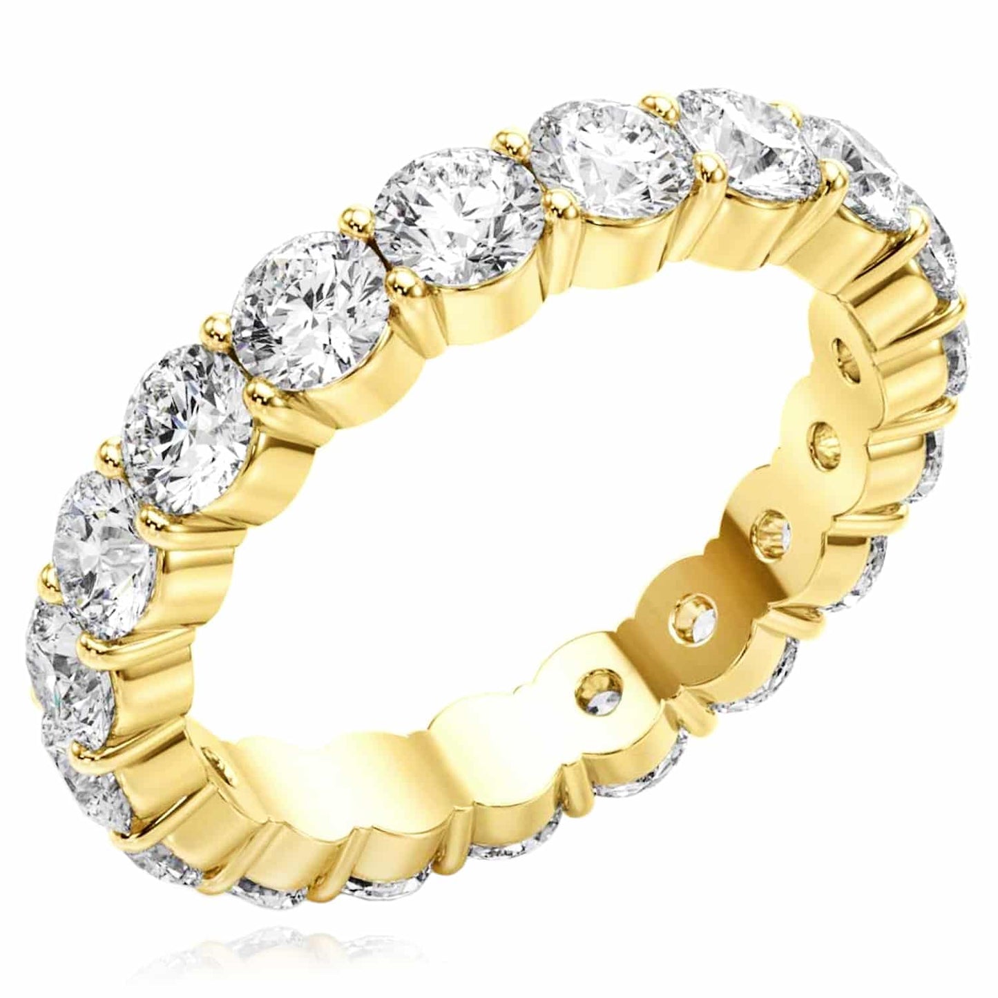 2.9CTW Lab-Grown Diamond 14K Gold 4mm Thick Eternity Ring
