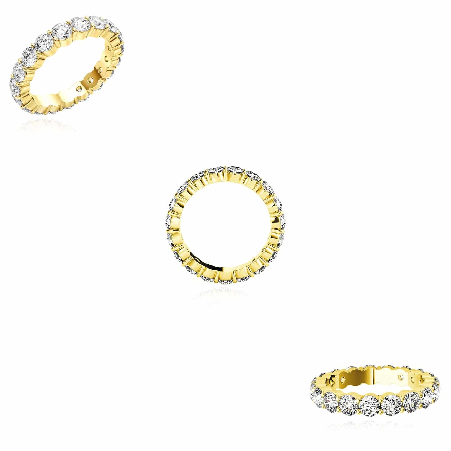 2.9CTW Lab-Grown Diamond 14K Gold 4mm Thick Eternity Ring