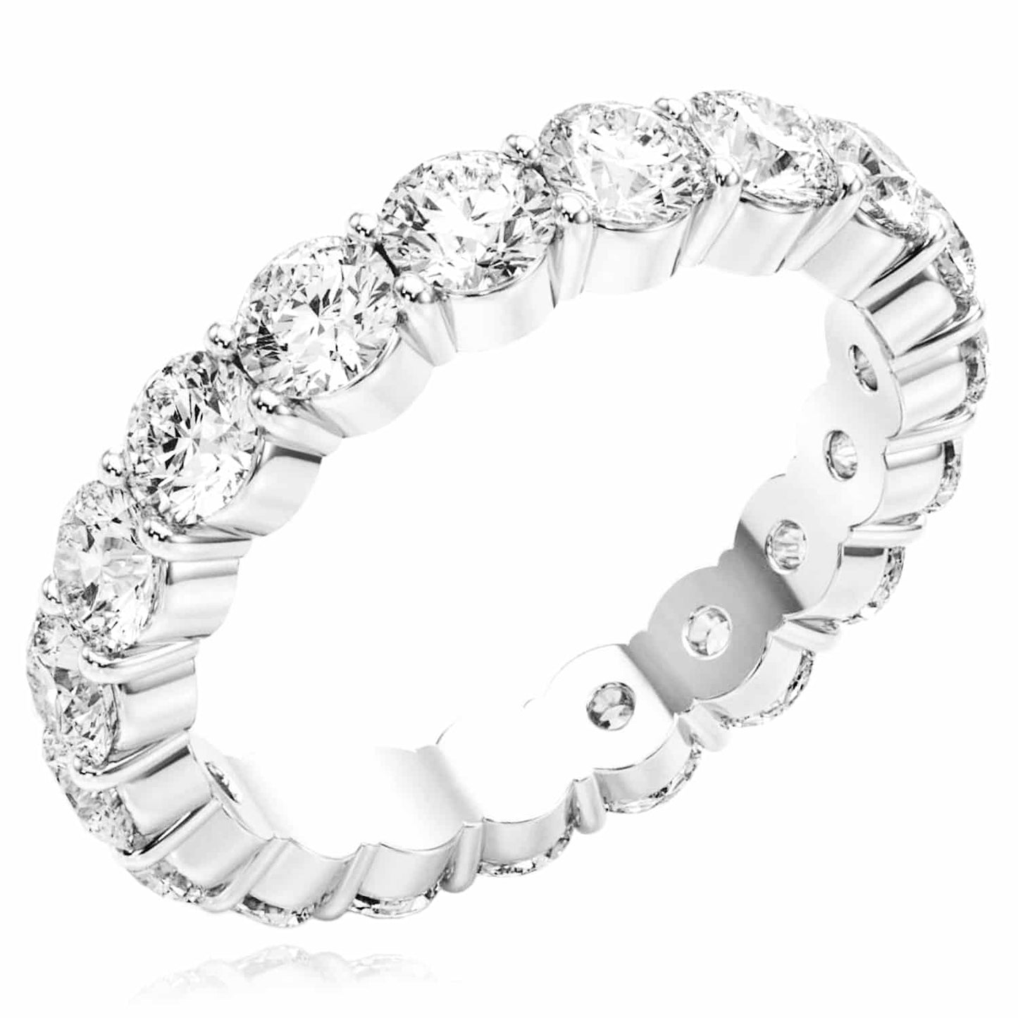 2.9CTW Lab-Grown Diamond 14K White Gold 4mm Thick Eternity Ring