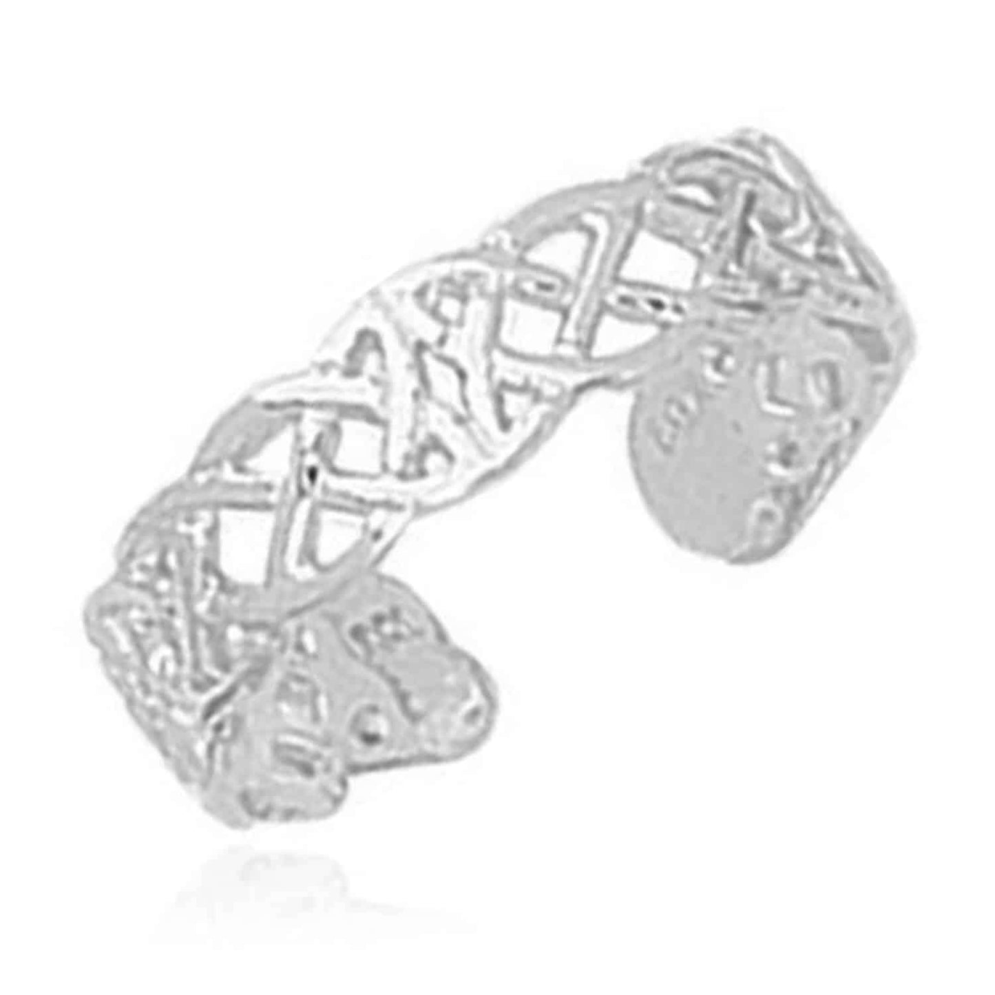 14K Gold Yellow White 4mm Adjustable Celtic Toe Ring
