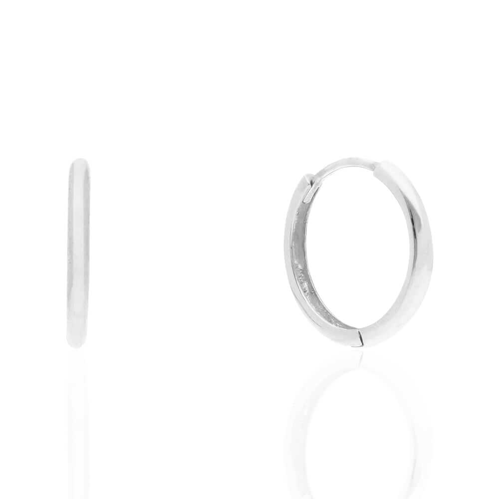 14k Gold Hoop Earrings 14mm Hinged Snapback Yellow Gold, Rose Gold & White Gold