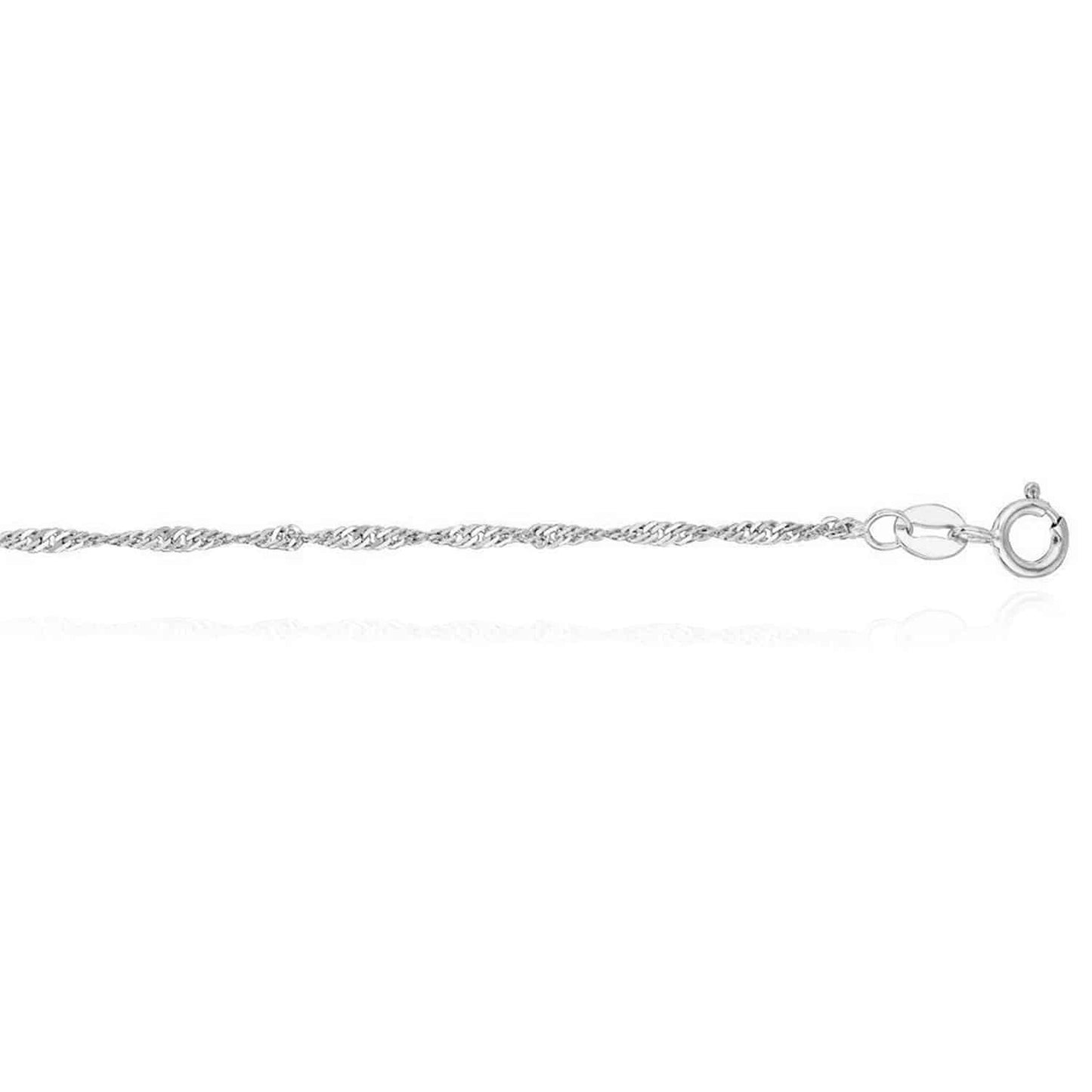 14K Real Gold Yellow White 1.3mm Textured Singapore Anklet Bracelet 10"