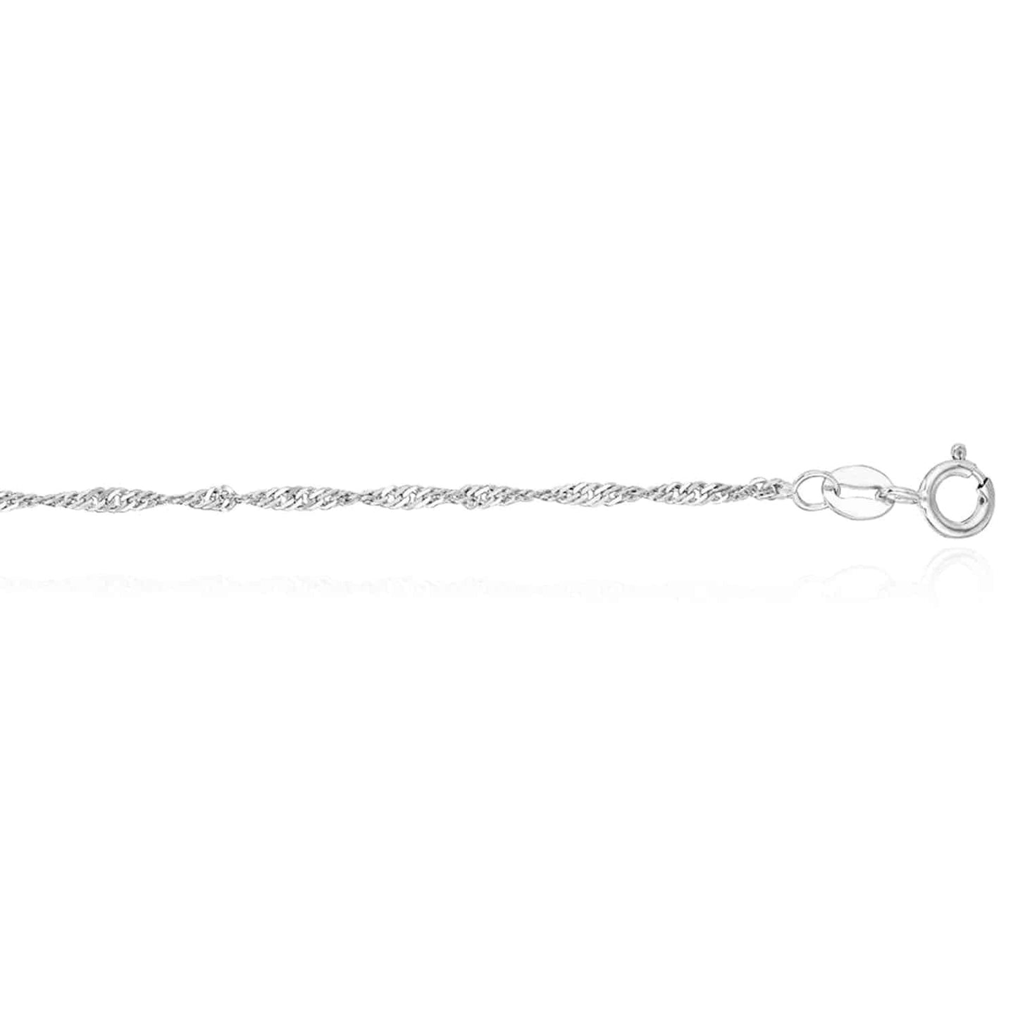 14K Gold Yellow White 1.3mm Singapore Chain Necklace 16"-24"