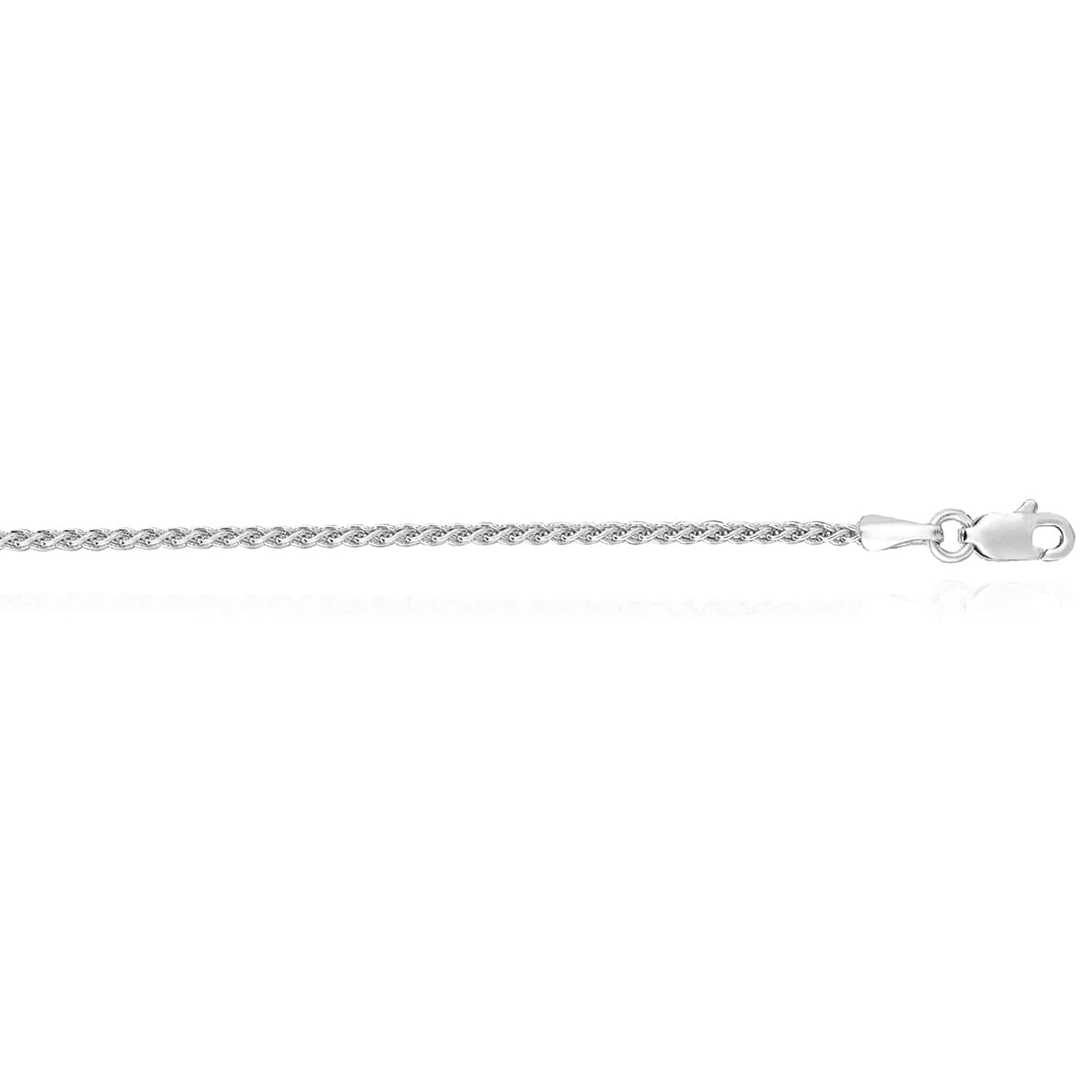 14K Gold 1.5mm Round Spiga Wheat Chain Necklace 16"-30"