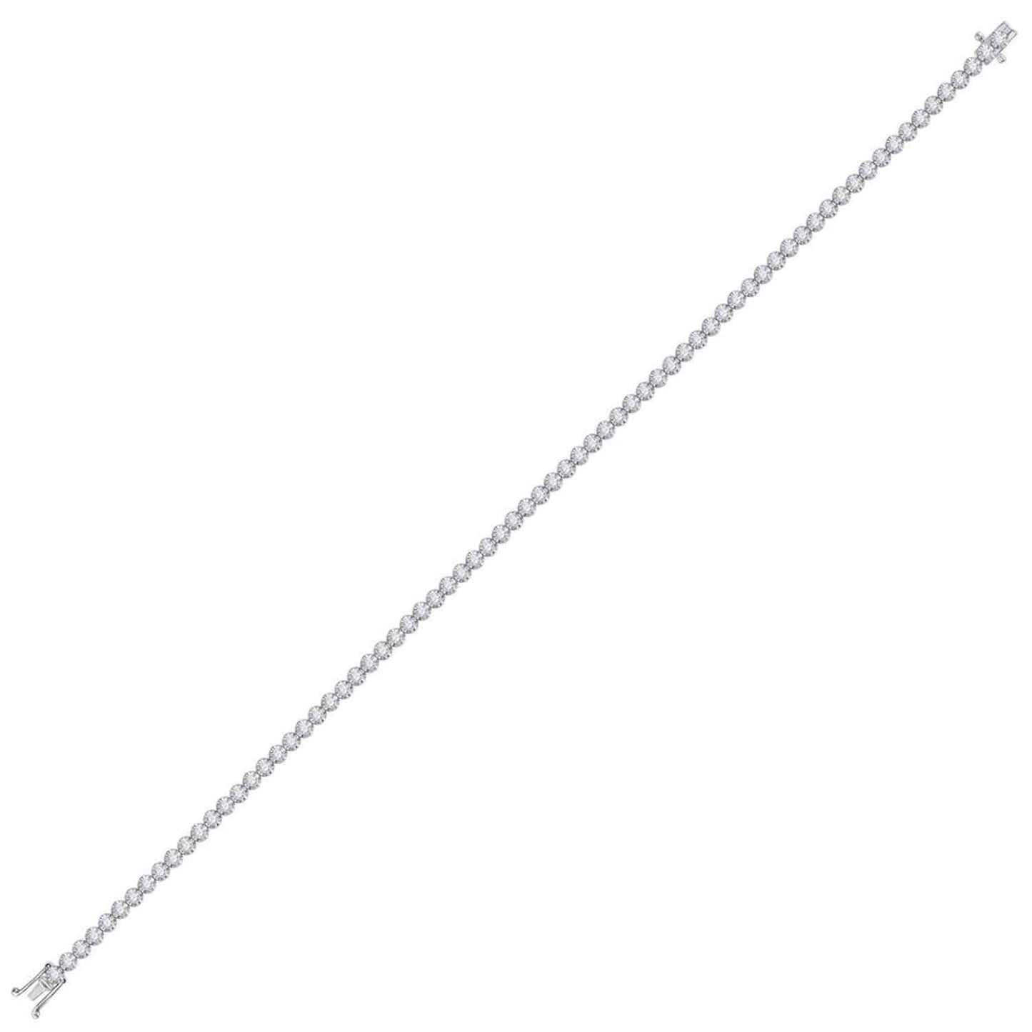 1.22CTW Real Diamond 10K Gold Yellow White Rose 2mm Tennis Bracelet 7.5"