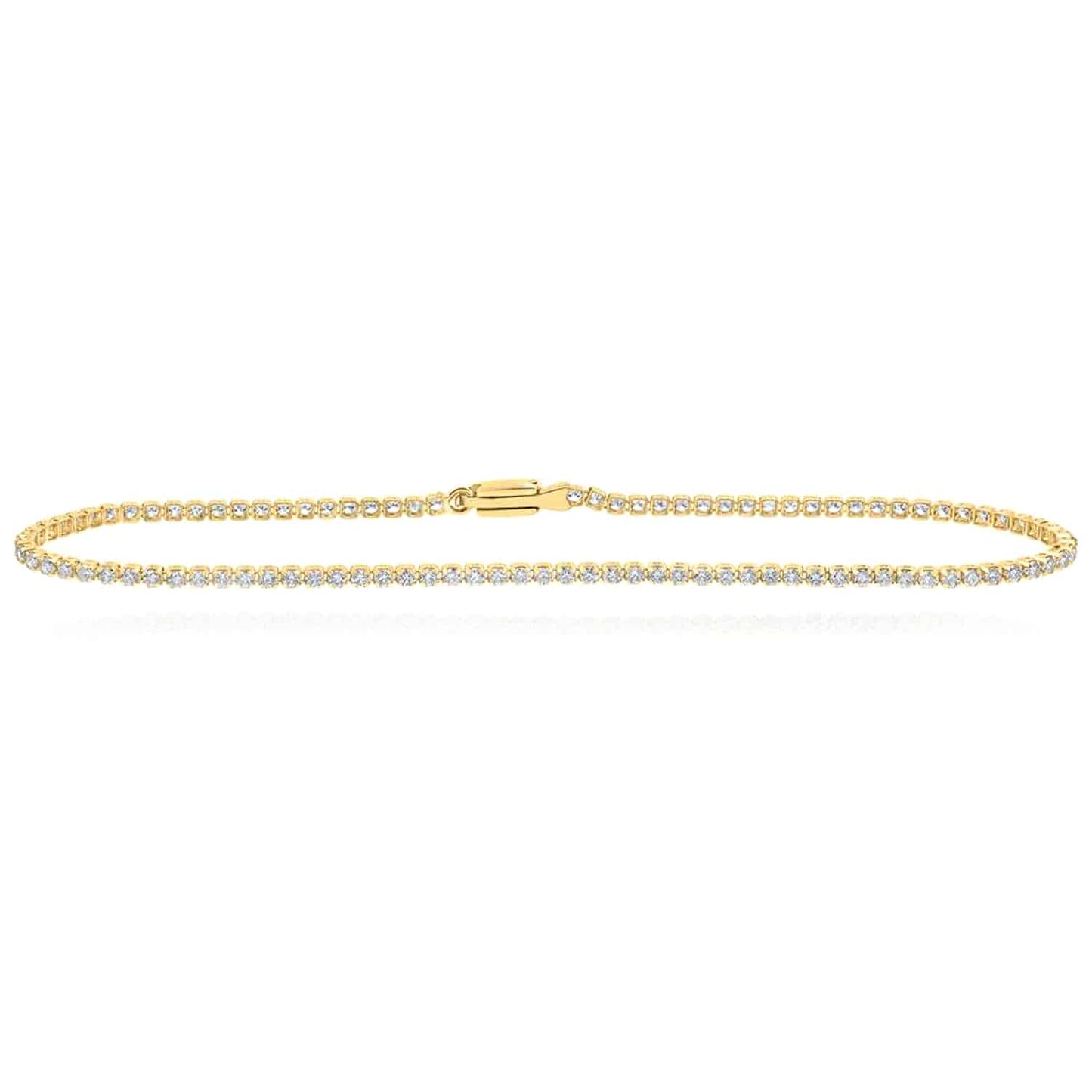 1.20CTW Real Diamond 10K Gold Yellow White Rose 2.5mm Tennis Bracelet 7"