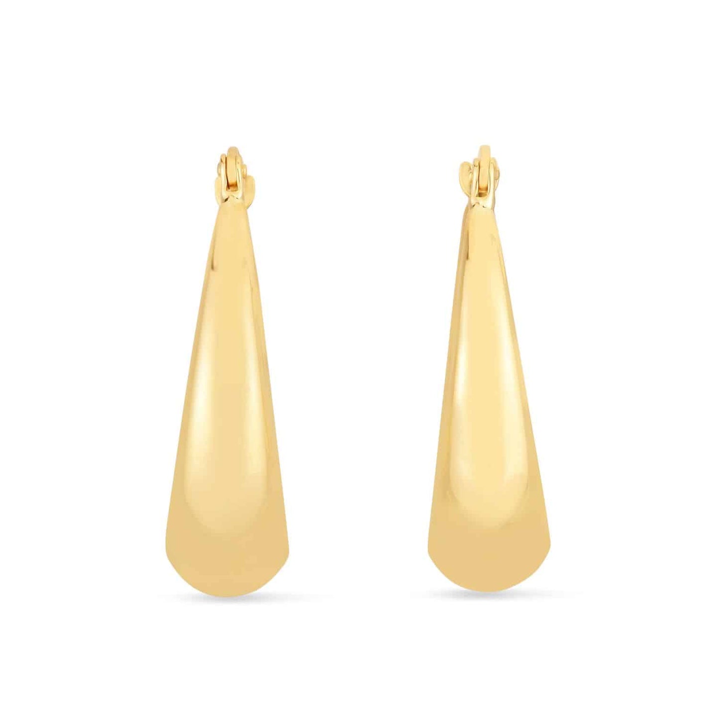 14K Gold Puffed Hinged Hoop Earrings 28.5mm