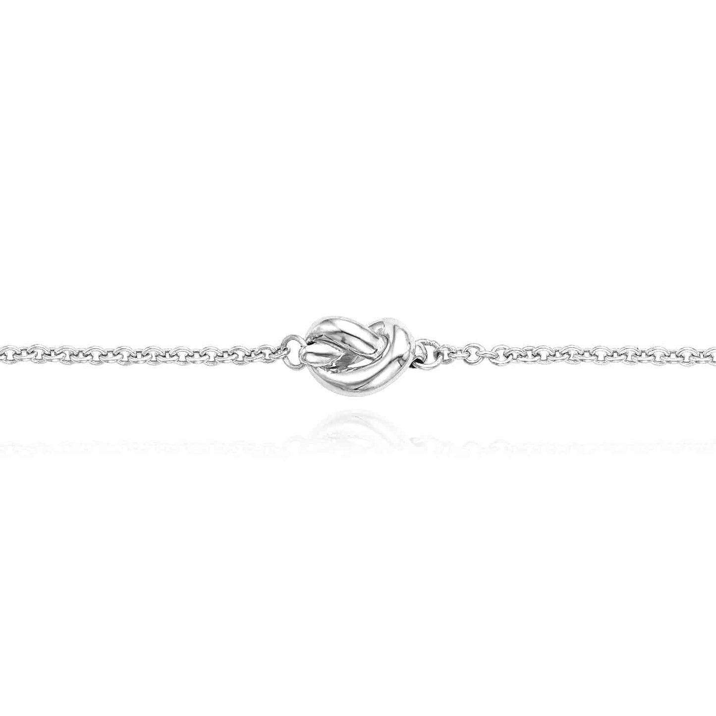 14K Gold Puffed Love Knot Cable Bracelet 7"