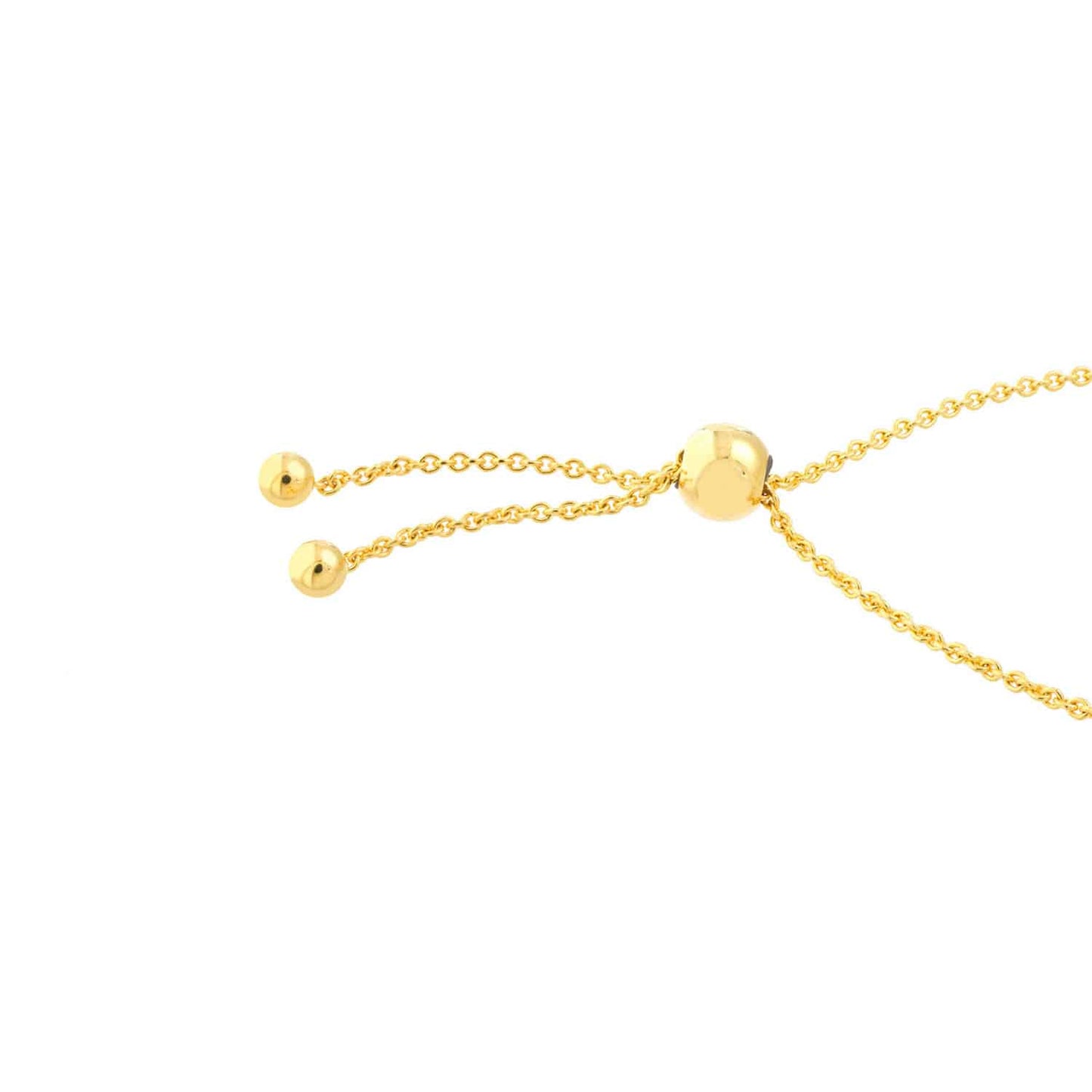 Real Diamond 14K Gold Yellow Blue Evil Eye Bolo Bracelet 9.5" Adjustable
