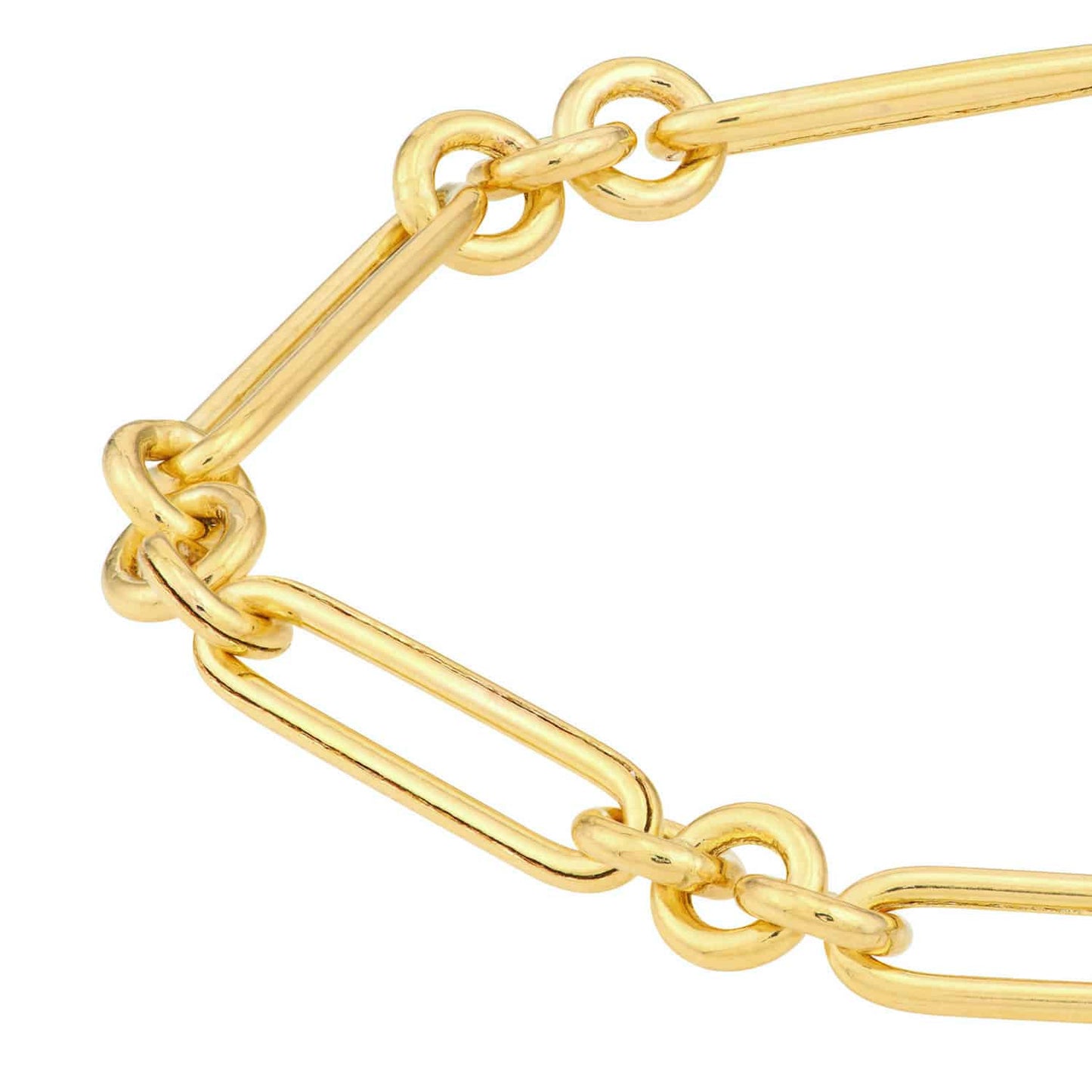 14K Yellow Gold 5mm Rounded Paperclip Bracelet 7.5"