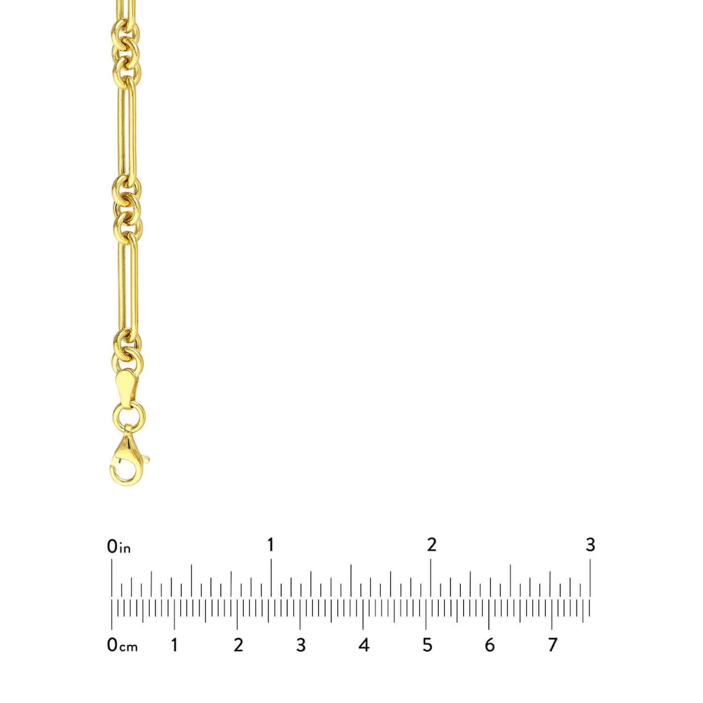 14K Yellow Gold 5mm Rounded Paperclip Bracelet 7.5"