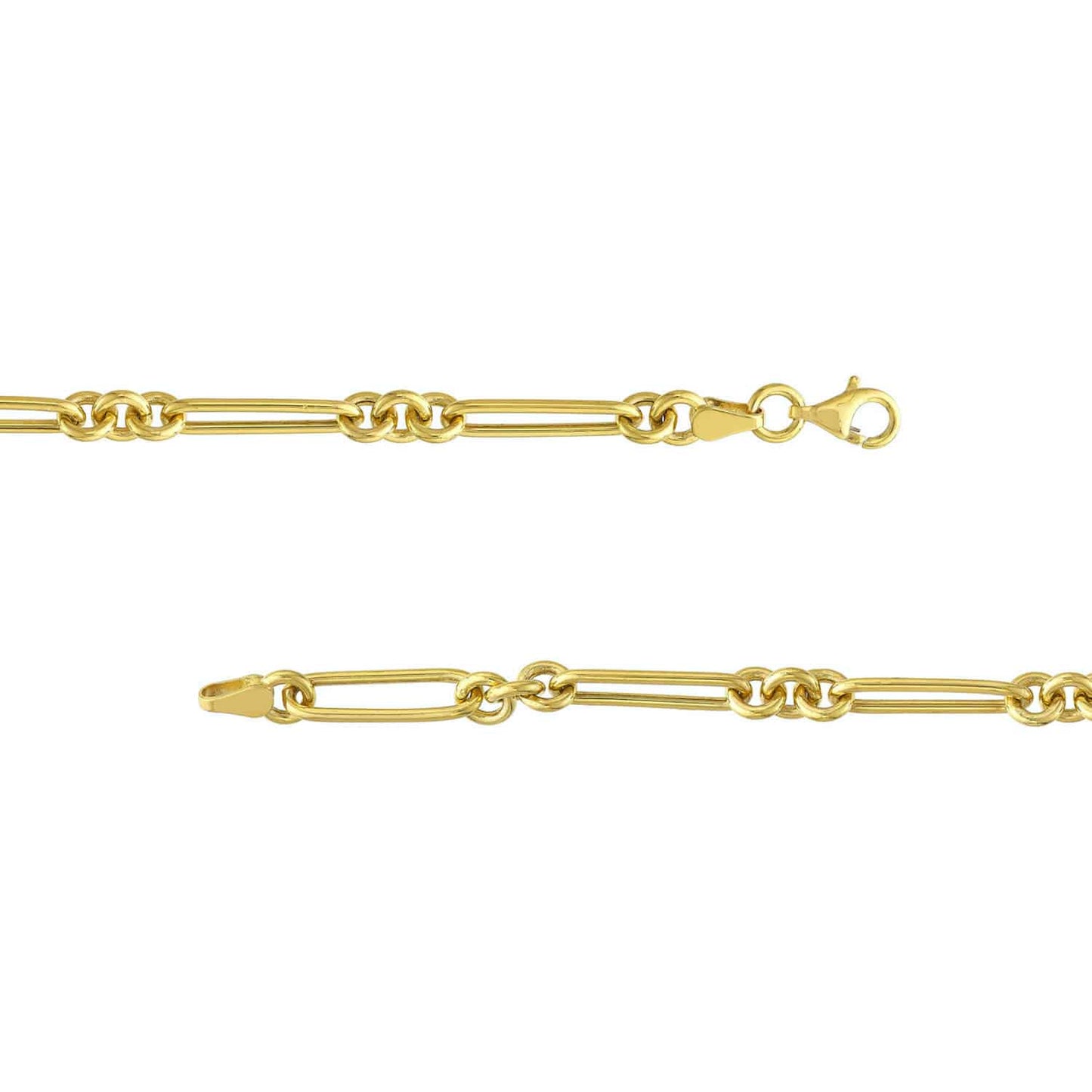 14K Yellow Gold 5mm Rounded Paperclip Bracelet 7.5"
