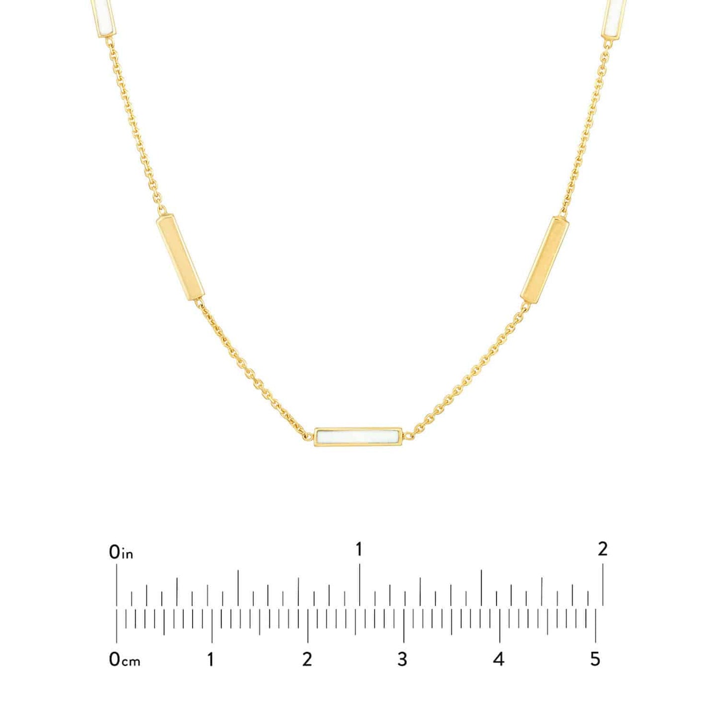 14K Gold Alternating Turquoise Enamel Bar Station Cable Necklace 18"