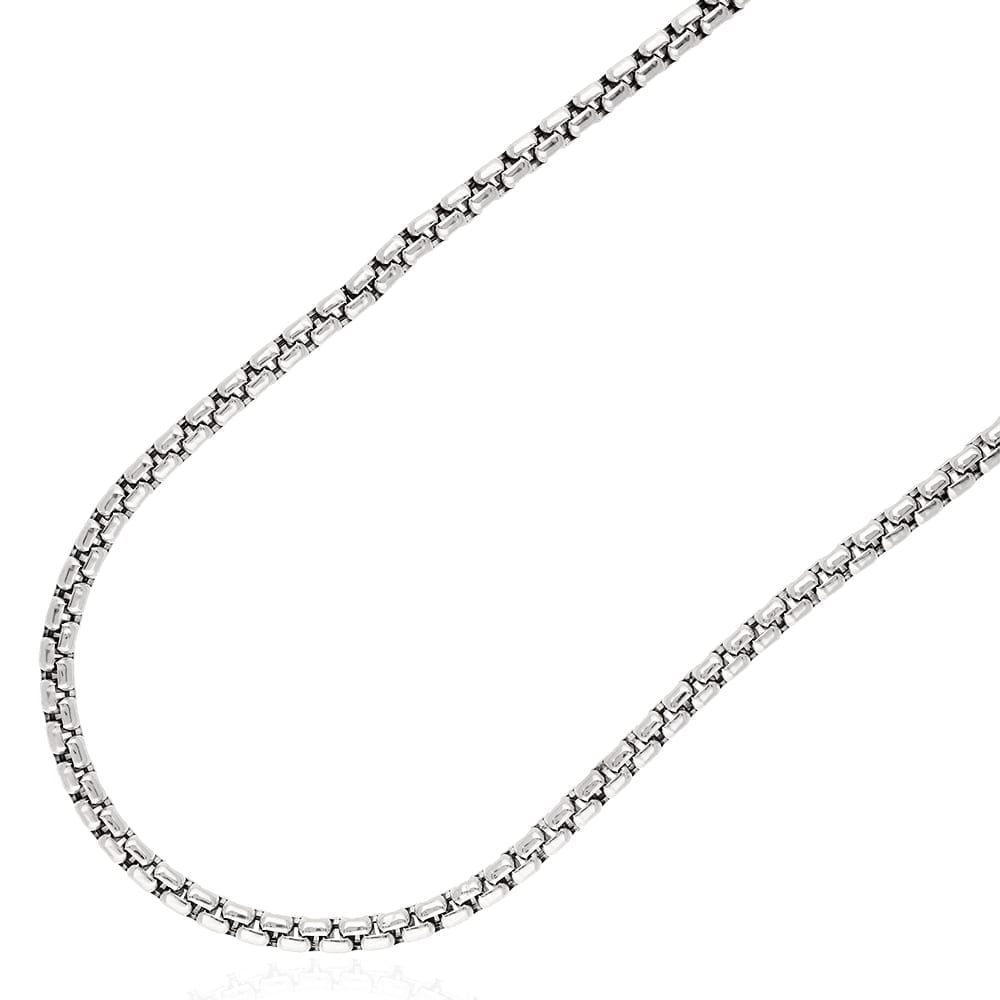 14K Real Gold White 5mm Solid Round Box Chain Necklace 22" 24" 26" 28"