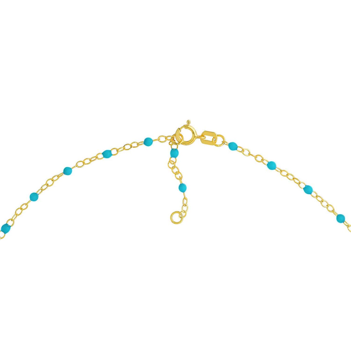 14K Gold Yellow Turquoise Beaded Piatto Bracelet 6.5"-7.5" Adjustable