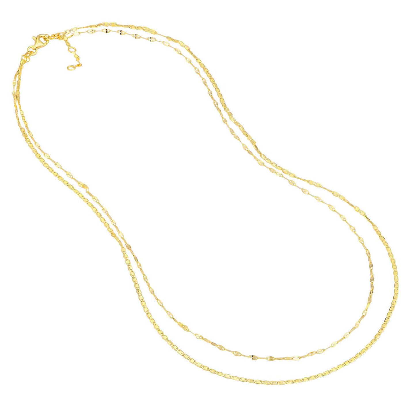 14K Gold Layered Hammered Forzatina Chain 16"-18" Adjustable