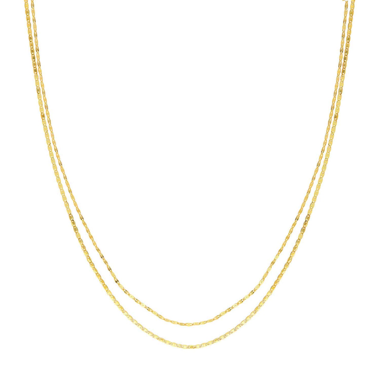 14K Gold Layered Hammered Forzatina Chain 16"-18" Adjustable