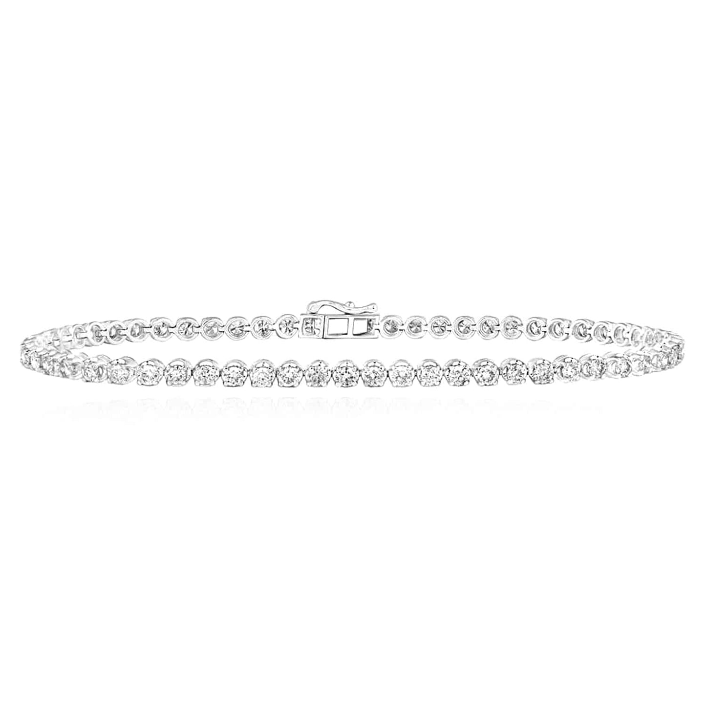 4.20CTW Real Diamond 10K Gold Yellow White 2.6mm Tennis Bracelet 8.5"