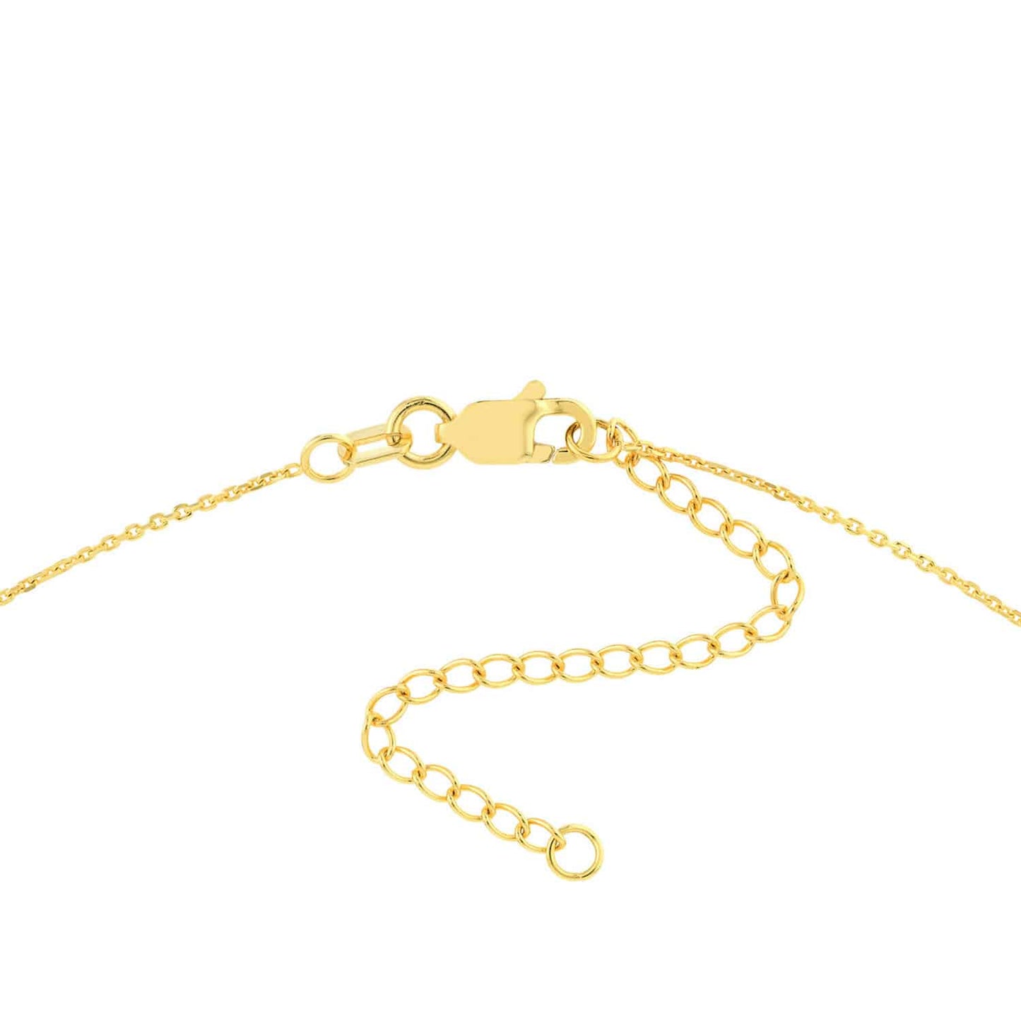 14K Yellow Gold White Wave Symbol Necklace 16"-18" Adjustable