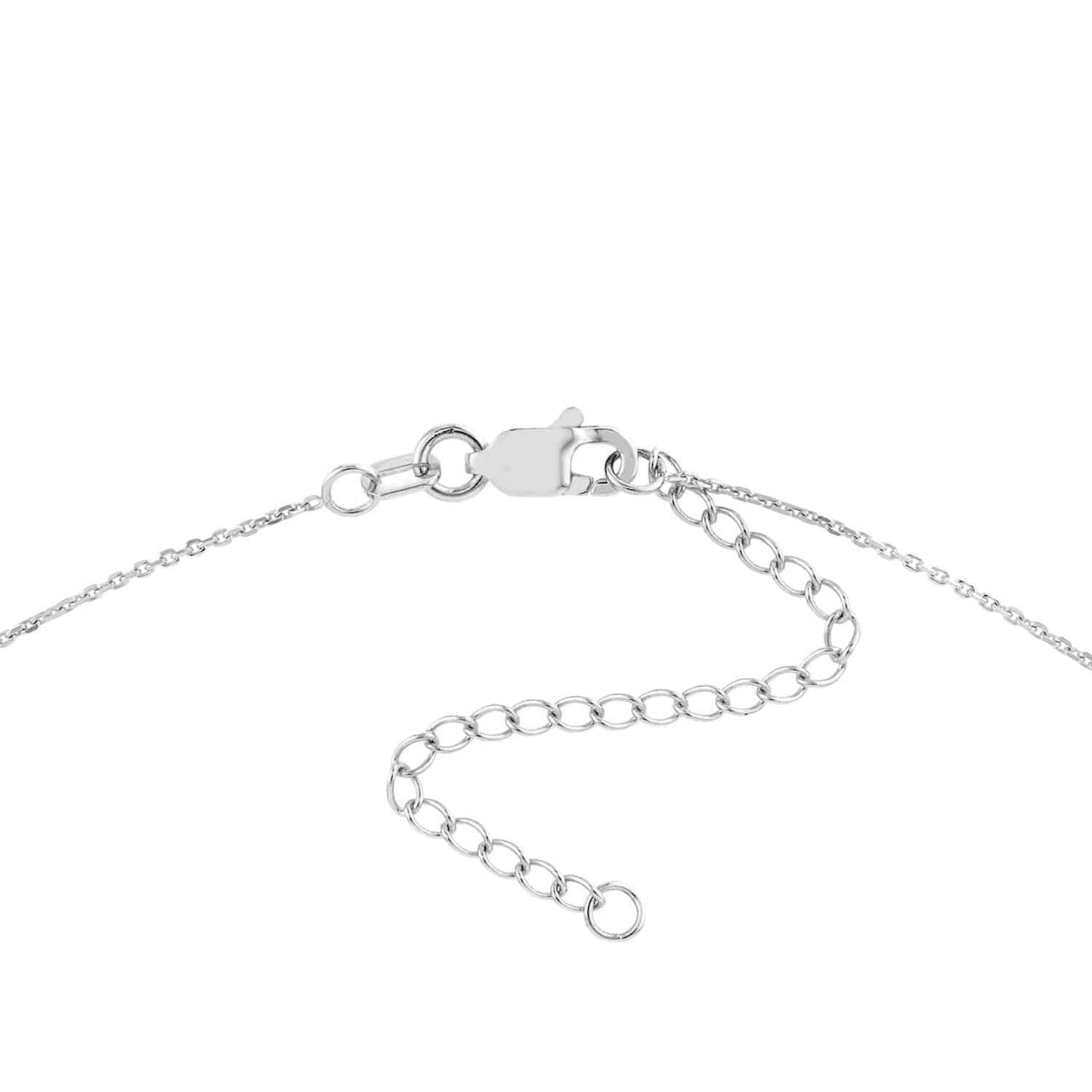 14K Yellow Gold White Wave Symbol Necklace 16"-18" Adjustable