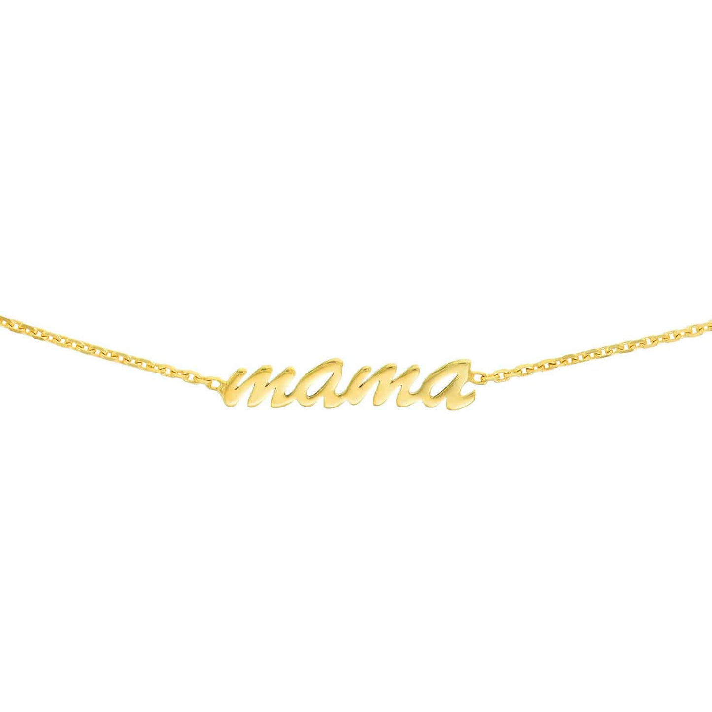 14K Gold Script Mama Choker Chain 15"-17" Adjustable
