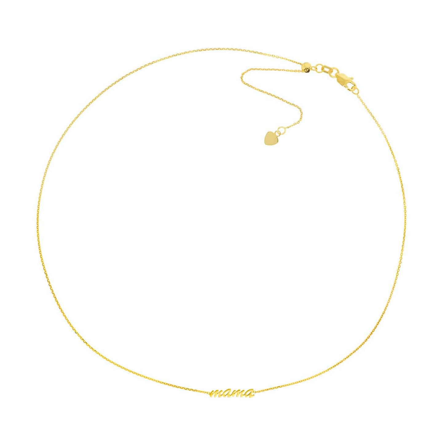 14K Gold Script Mama Choker Chain 15"-17" Adjustable