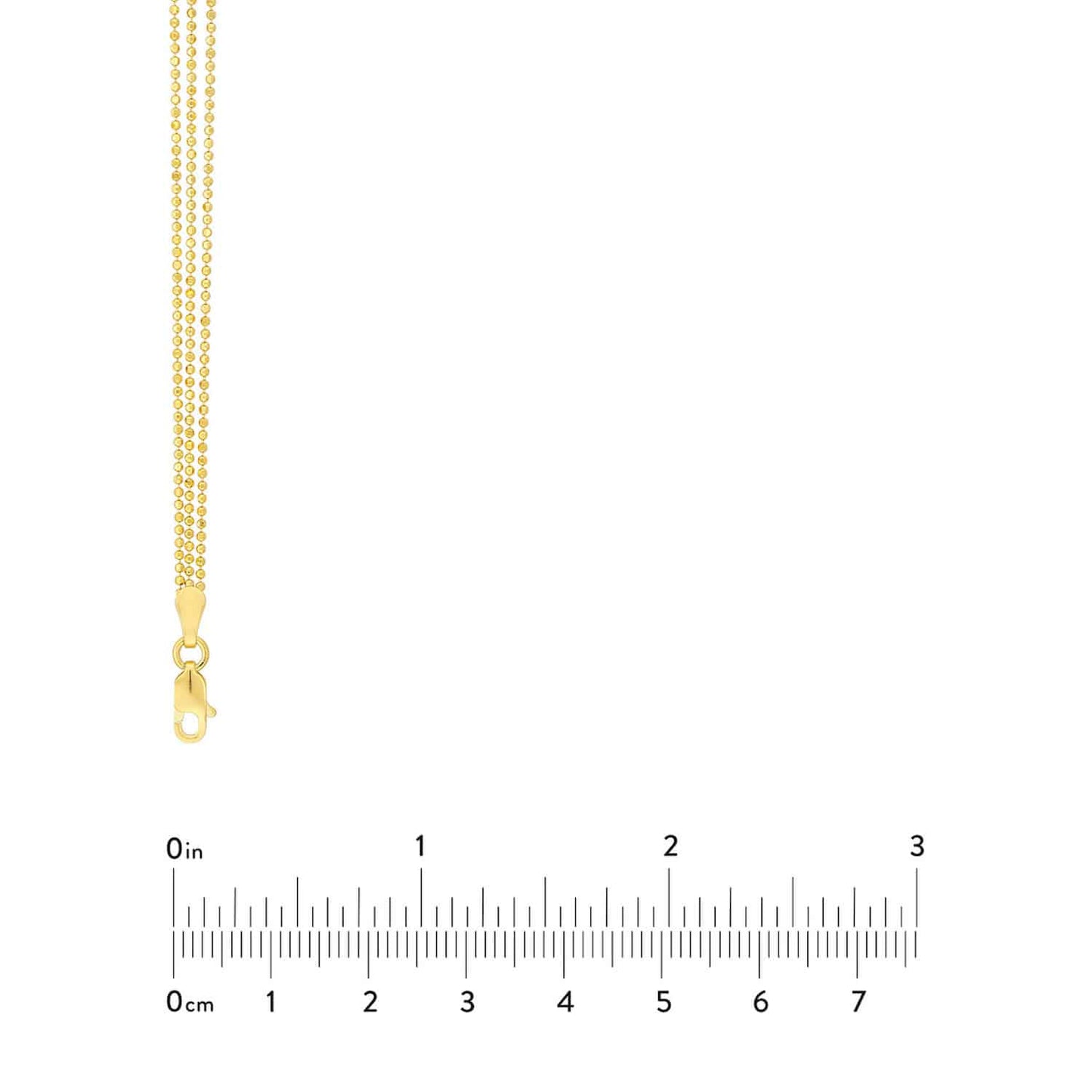 14K Gold Triple Strand Beaded Chain 14"-18" Adjustable