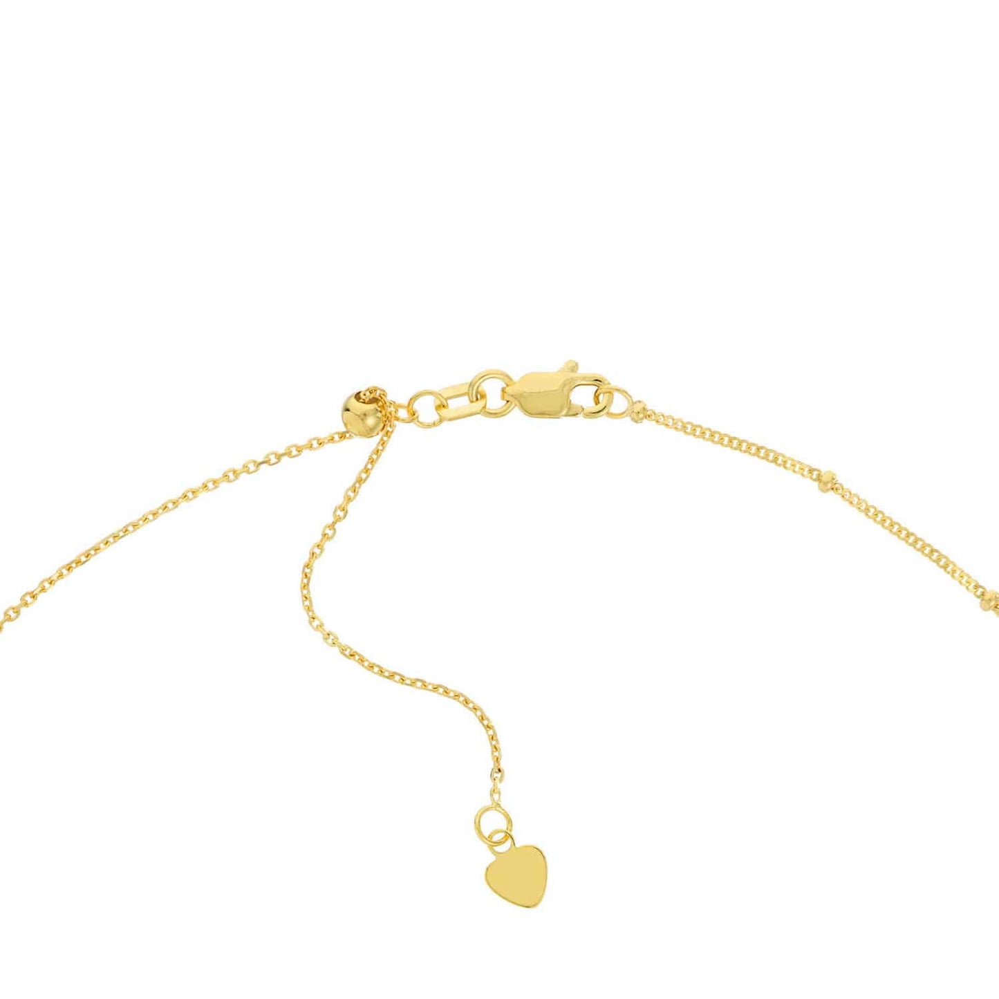 14K Gold Lady Guadalupe Cross Chain Choker Necklace 14"-16" Adjustable