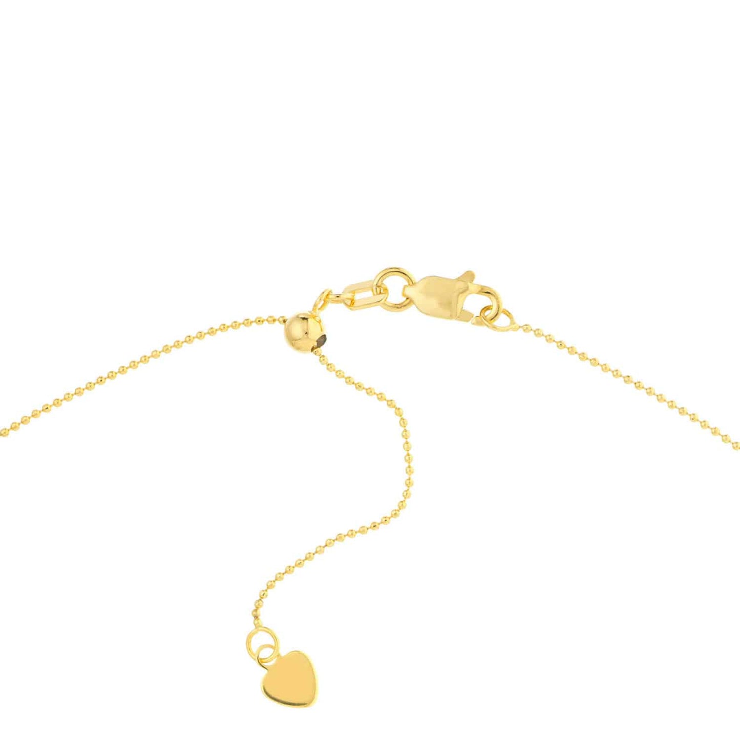 14K Gold Two-Stranded Connecting Bead Dangle Necklace 14"-17" Adjustable
