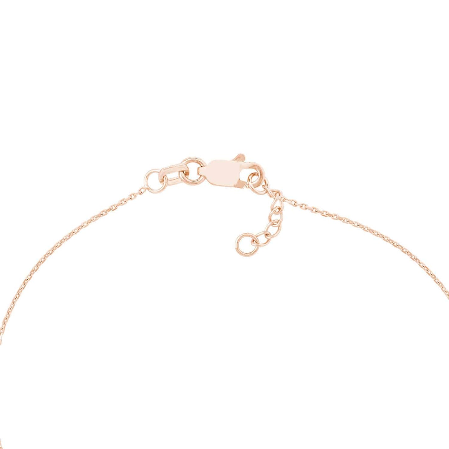 14K Gold Yellow White Rose 0.8mm Cable Open Heart Charm Bracelet 7.5"