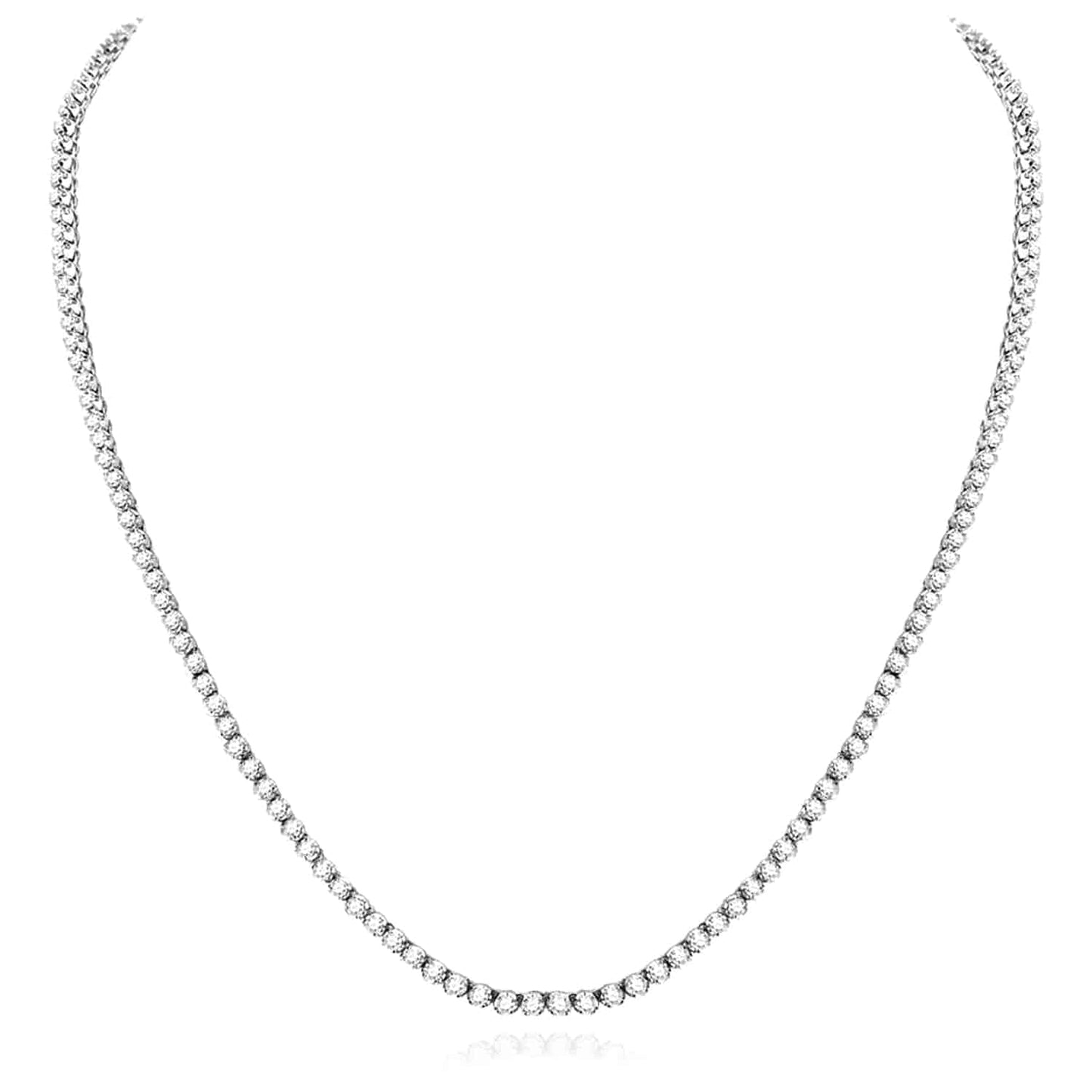 10.5CTW Natural Diamond 10K Gold Yellow White 2.6mm Tennis Necklace 22"