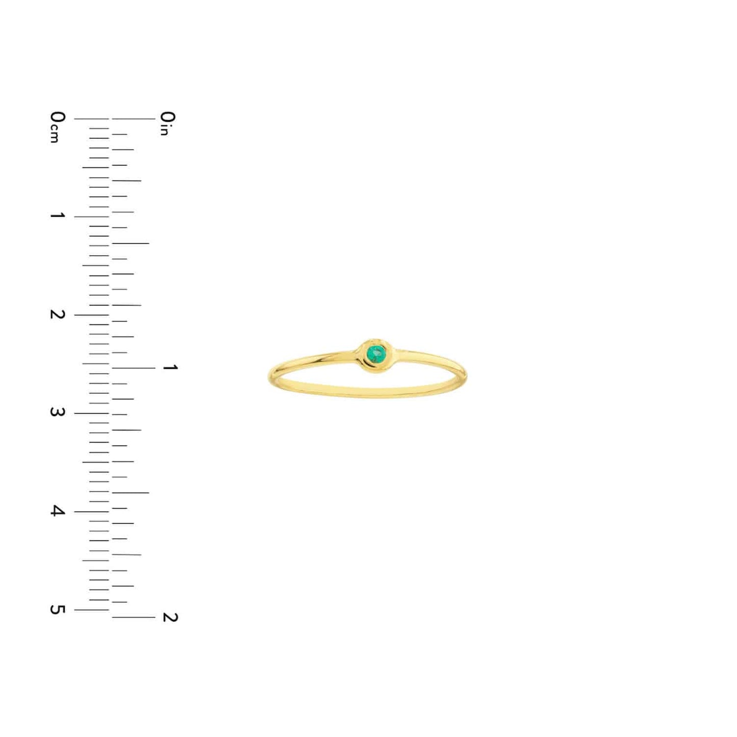 0.03CT Real Emerald 14K Real Gold Bezel Wire Stackable Ring