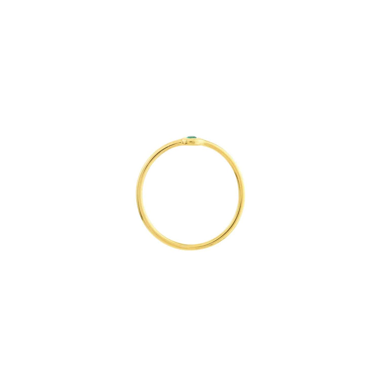 0.03CT Real Emerald 14K Real Gold Bezel Wire Stackable Ring
