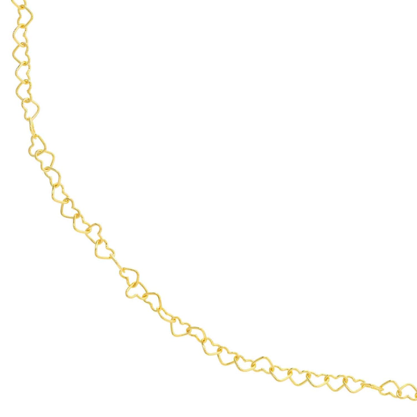 14K Yellow Gold 3.5mm Twisted Little Hearts Chain Necklace (Hollow) 18"