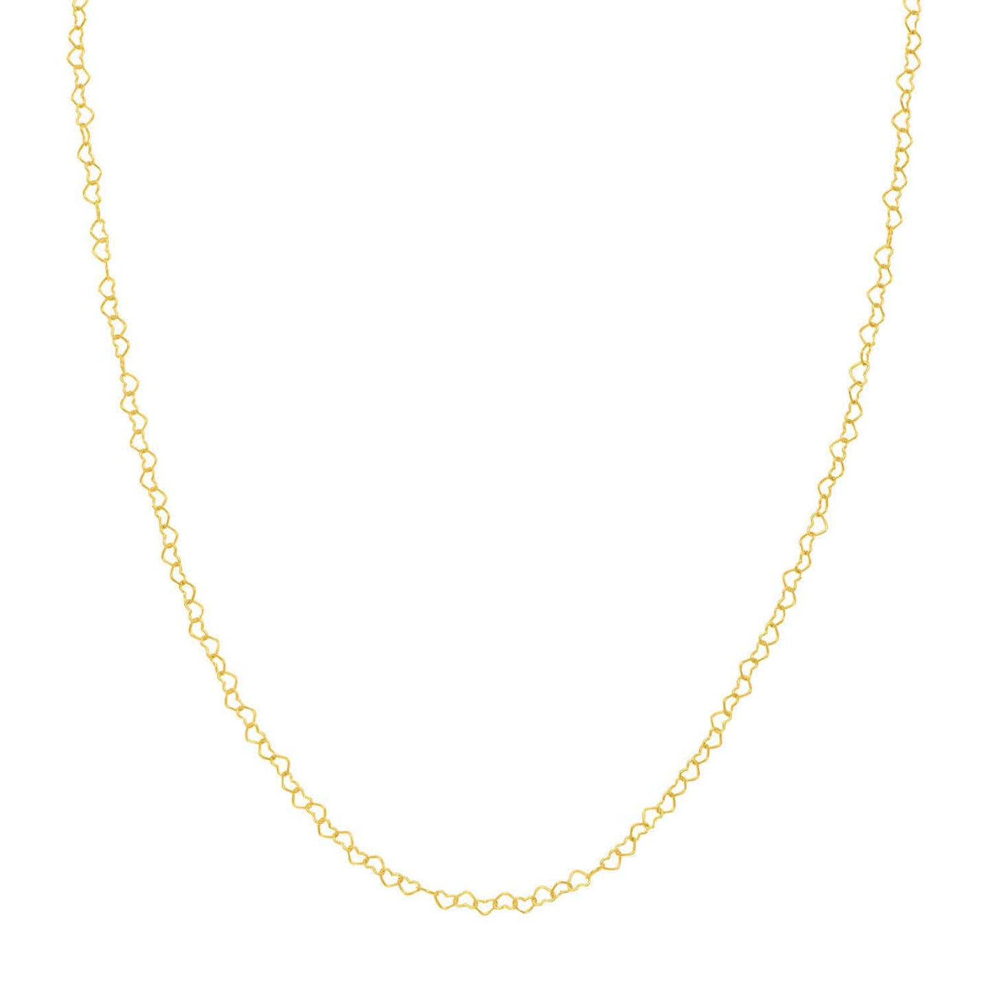 14K Yellow Gold 3.5mm Twisted Little Hearts Chain Necklace (Hollow) 18"